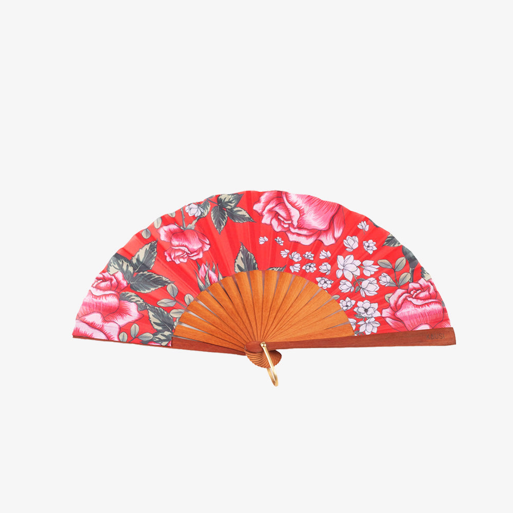 ABANICO 19CM AZAHAR ROJO
